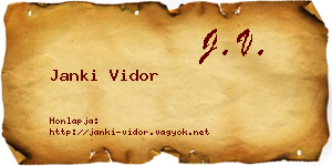 Janki Vidor névjegykártya
